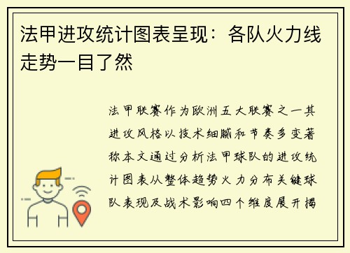 法甲进攻统计图表呈现：各队火力线走势一目了然